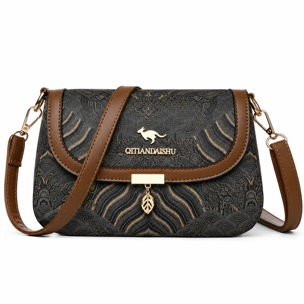 Vintage Pattern Women’s Crossbody Bag – Elegant Shoulder Handbag