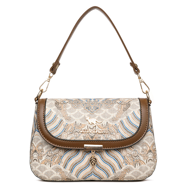 Vintage Pattern Women’s Crossbody Bag – Elegant Shoulder Handbag