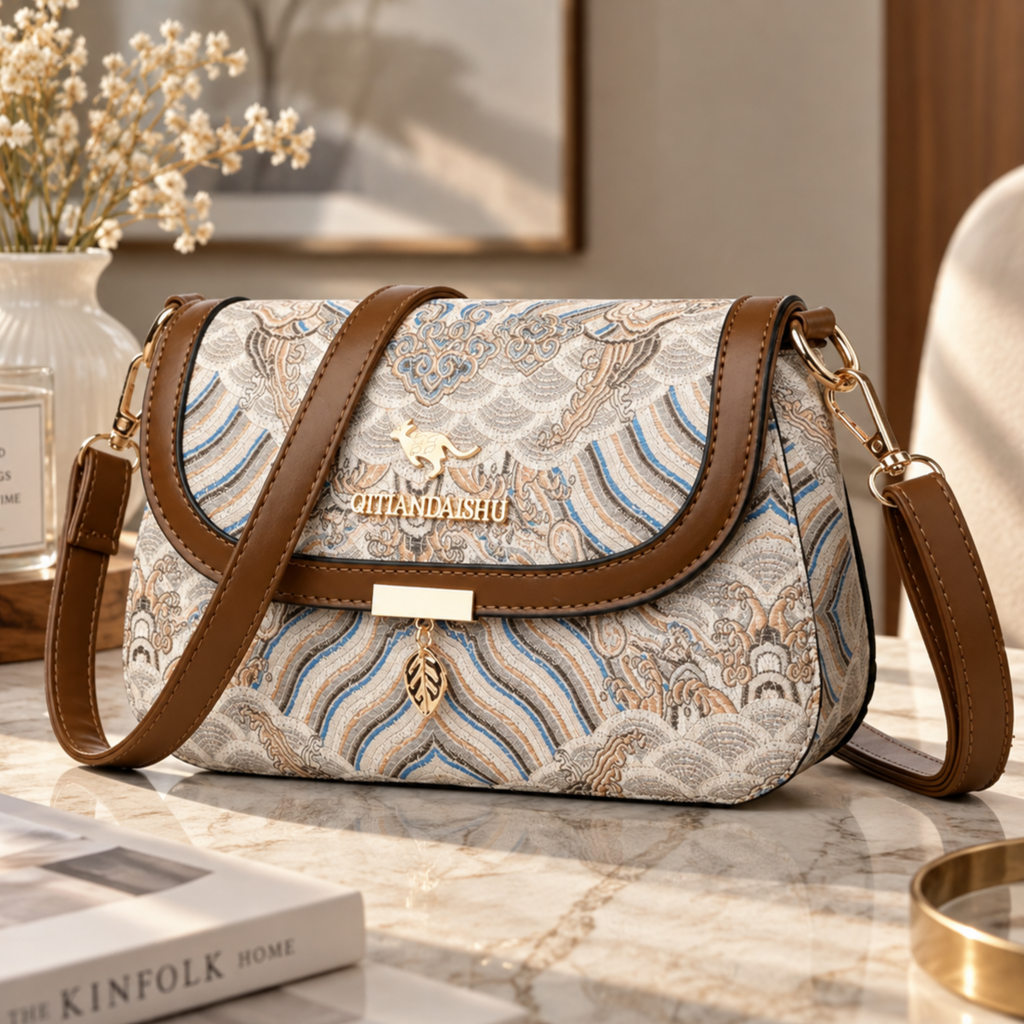 Vintage Pattern Women’s Crossbody Bag – Elegant Shoulder Handbag
