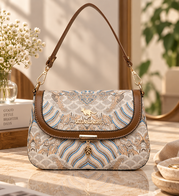 Vintage Pattern Women’s Crossbody Bag – Elegant Shoulder Handbag