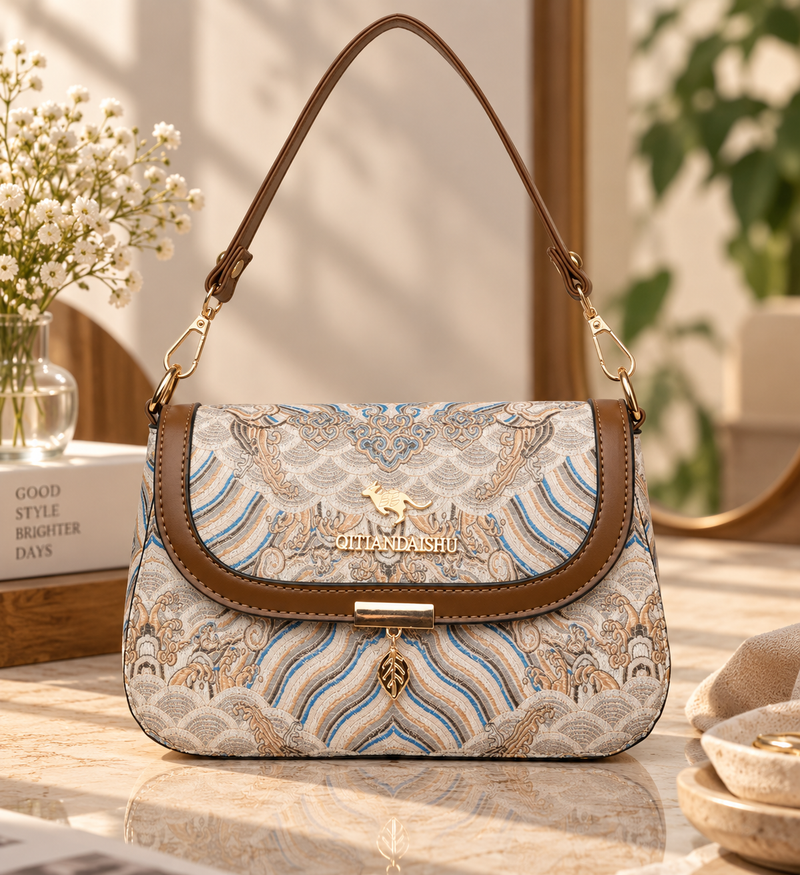 Vintage Pattern Women’s Crossbody Bag – Elegant Shoulder Handbag
