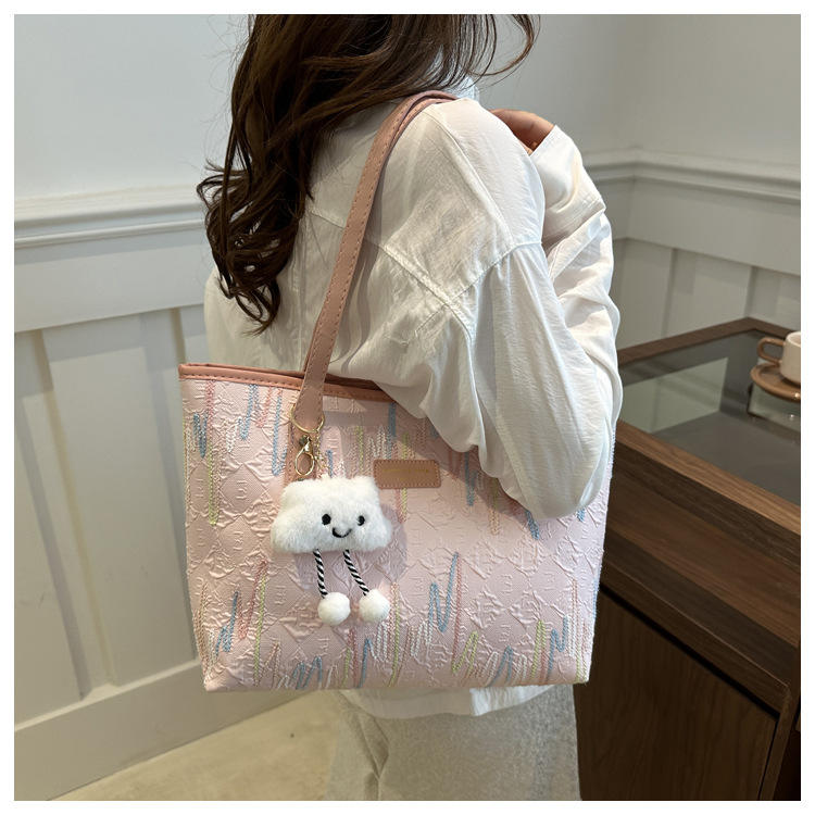 Tote Bag with Cute Plush Keychain - Image 11