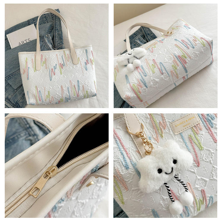 Tote Bag with Cute Plush Keychain - Image 9