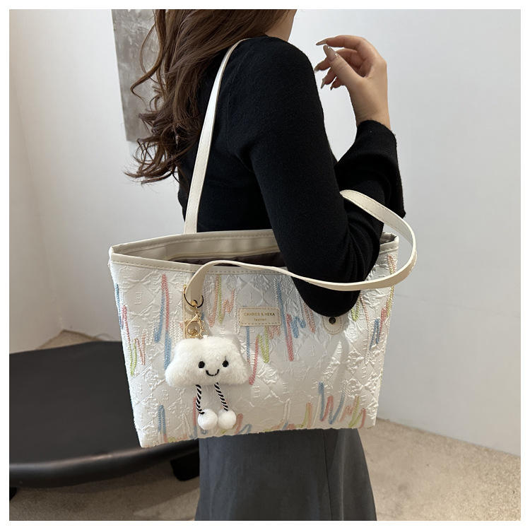 Tote Bag with Cute Plush Keychain - Image 10