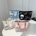 Tote Bag with Cute Plush Keychain