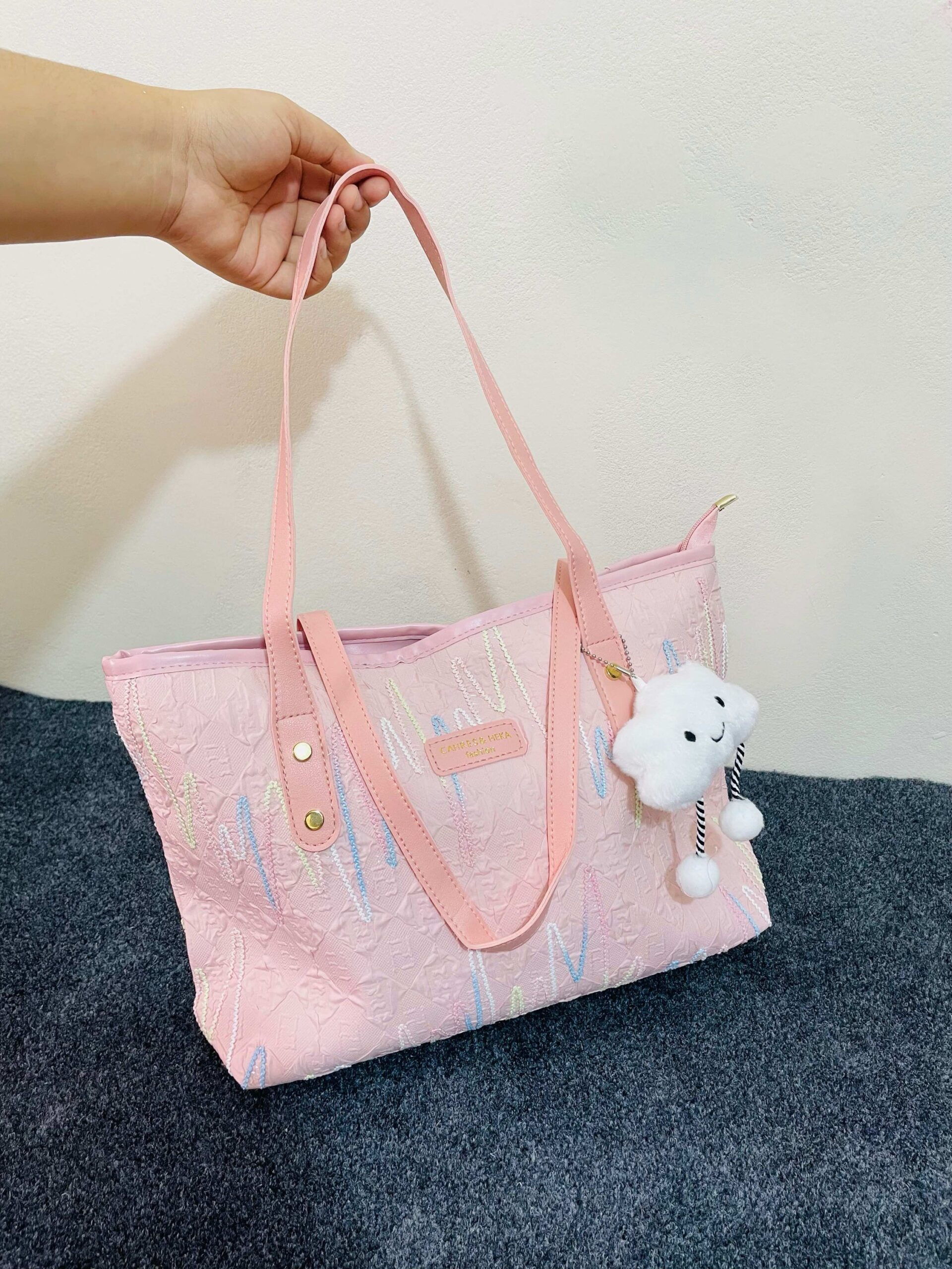 Tote Bag with Cute Plush Keychain - Image 6