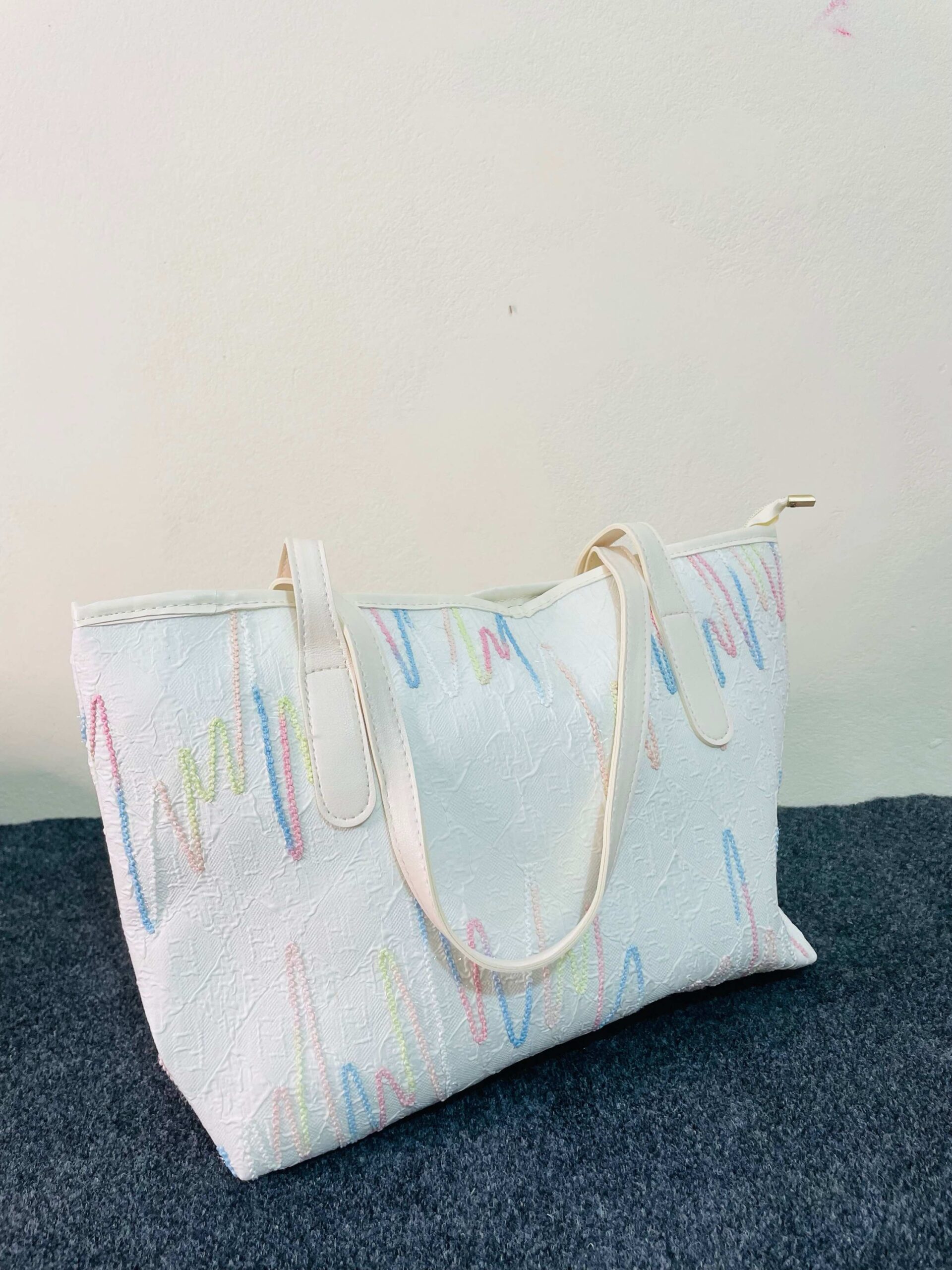 Tote Bag with Cute Plush Keychain - Image 2